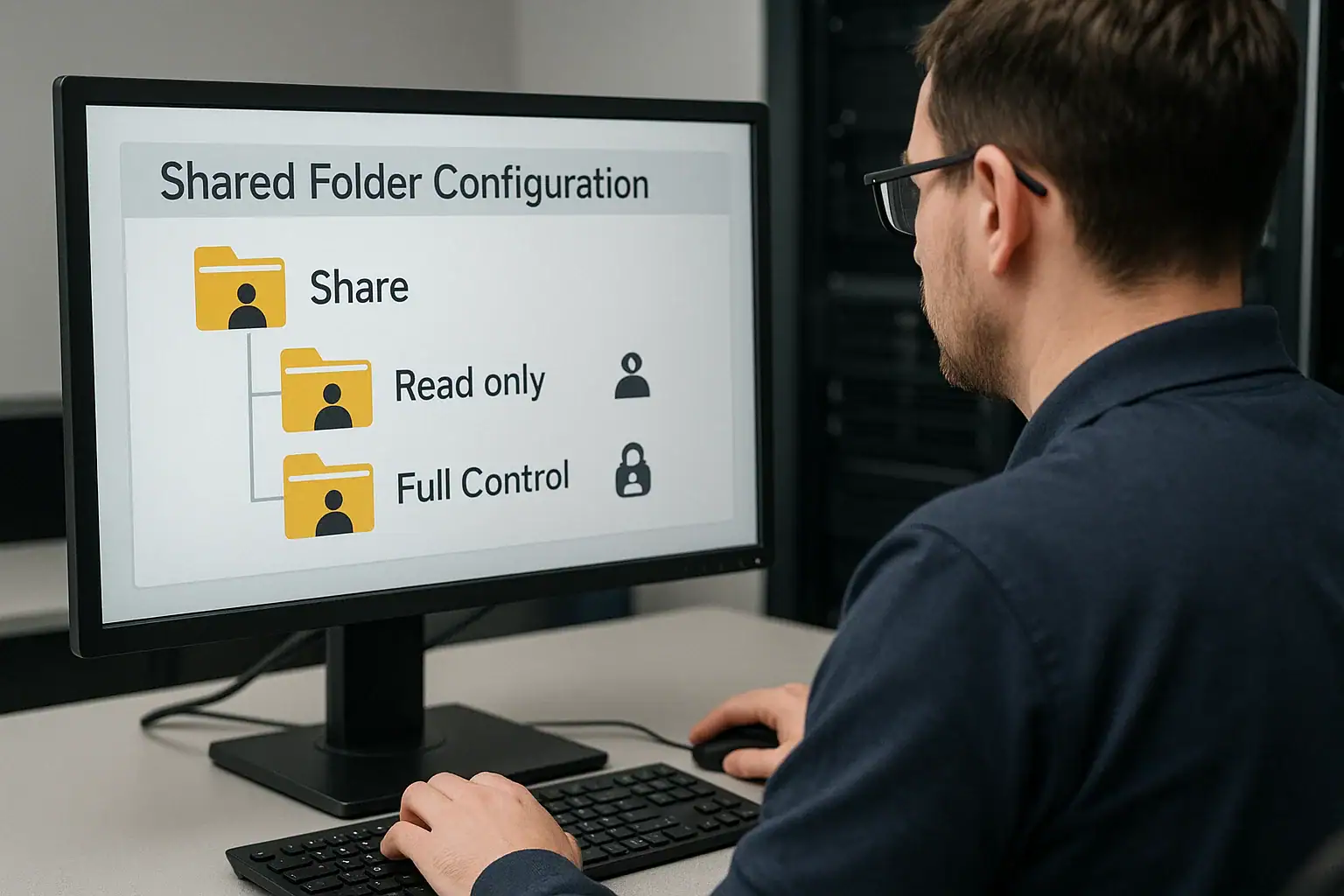 File server configuration with permissions