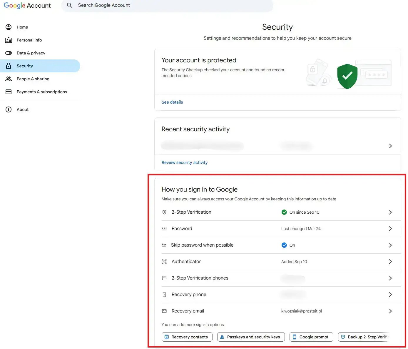 Konfiguracja Google 2FA