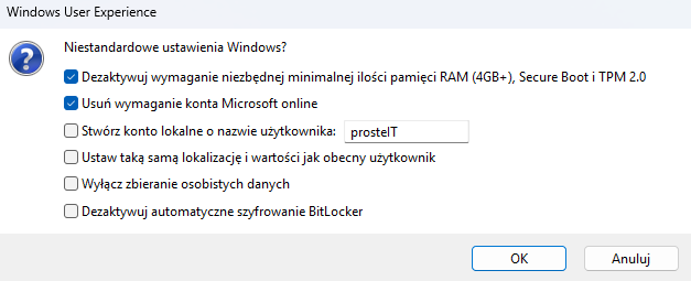 Wymagania windows 11 Rufus