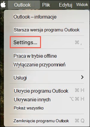 Jak zmienić stopkę w Outlooku na MacOS