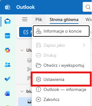 Outlook new jak zmienić stopkę
