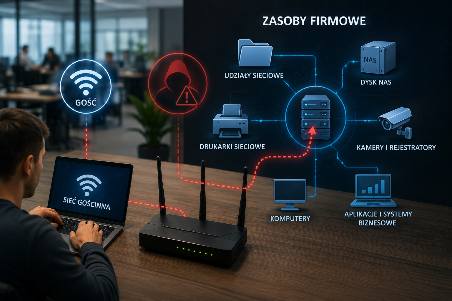 Dostęp do danych przez wkradnięcie się do sieci