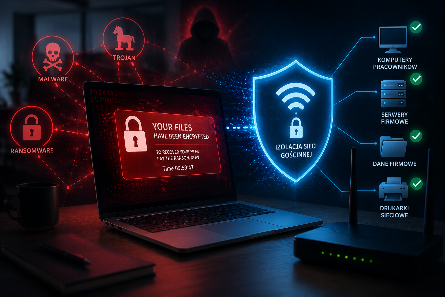 ransomware w sieci firmowej - zagrożenie dla danych