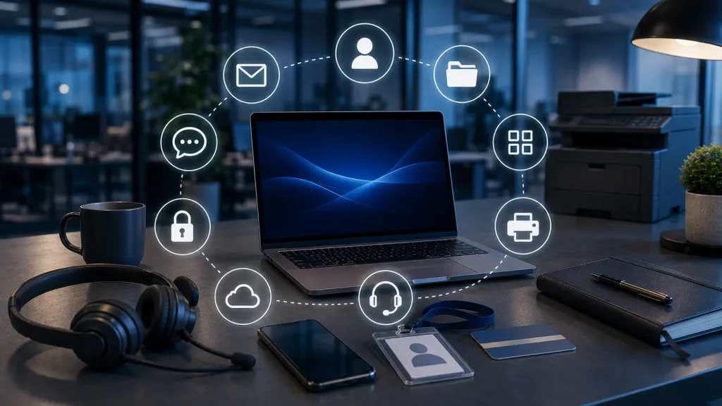 IT onboarding of a new employee - preparing the computer, accounts and access