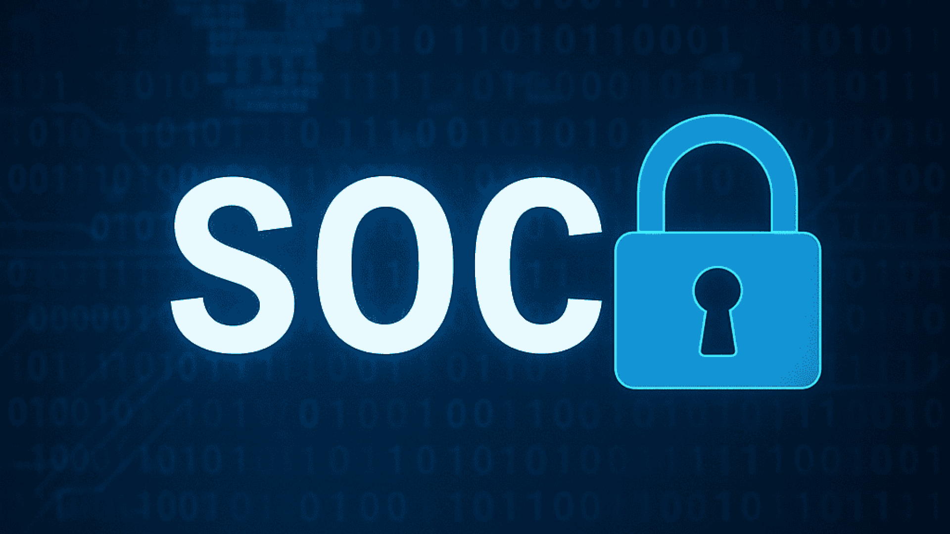 SOC Cybersecurity – IT Security Operations Center with a Lock Icon